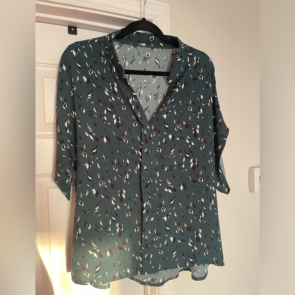 Green patterned blouse